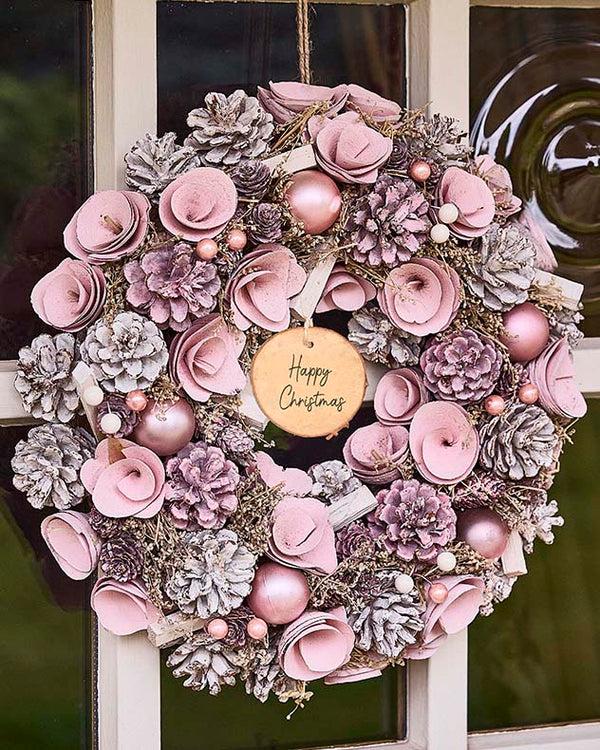 dibor Personalised Pink Roses Wreath