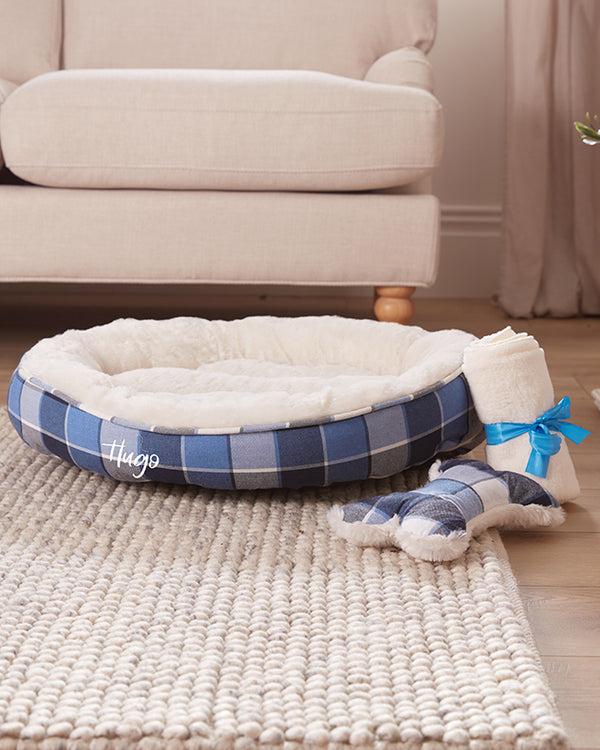 dibor Personalised Plush Plaid Pet Bed