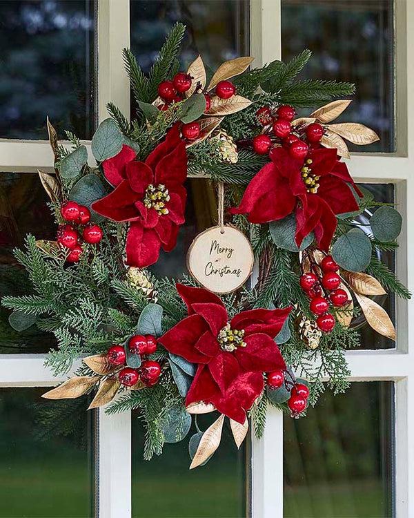 dibor Personalised Poinsettia Heritage Wreath