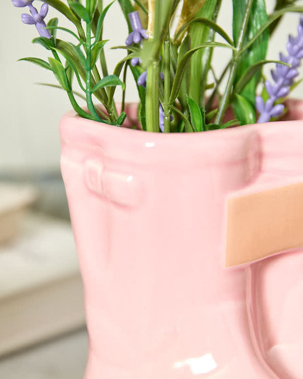Dibor Personalised Small Pink Welly Planter