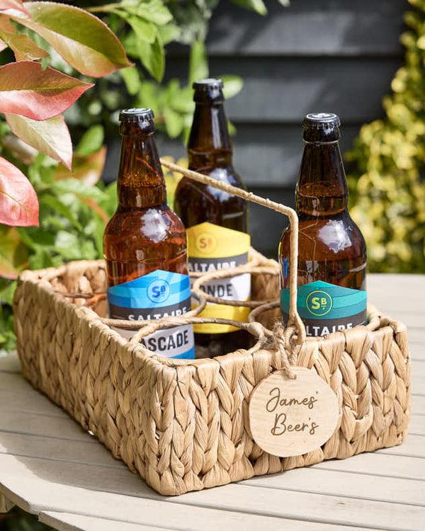 dibor Personalised Water Hyacinth Bottle Caddy