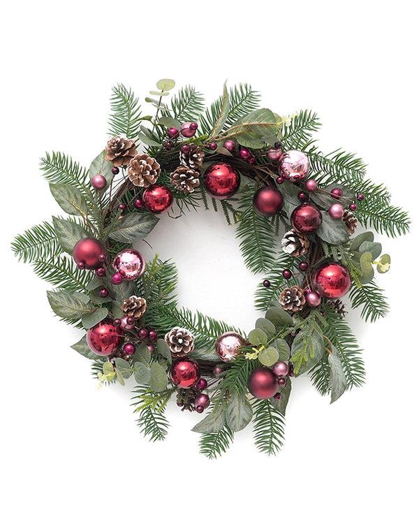 Dibor Personalised Waverley Red Bauble Wreath