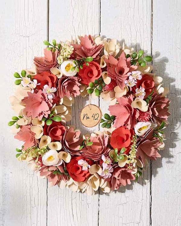 dibor Personalised Woodhall Floral Wreath 35cm