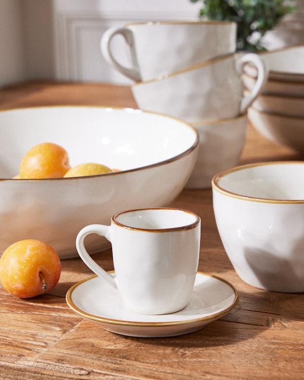 Dibor Petra Ivory Ceramic Cup & Saucer