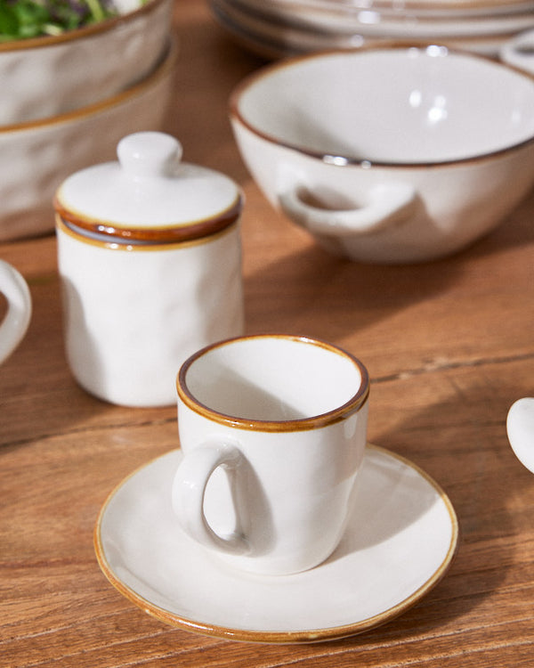 Dibor Petra Ivory Ceramic Cup & Saucer