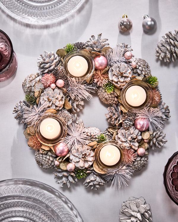 Dibor Pink Round Tealight Centrepiece