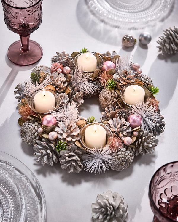 dibor Pink Round Tealight Centrepiece