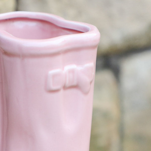 Dibor Pink Wellington Boots Planter