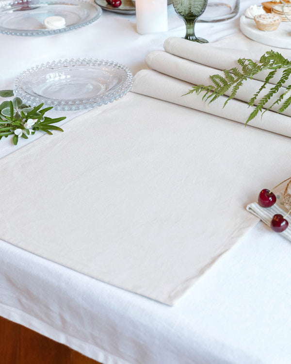 Dibor Plain Chambray Cotton Table Runner