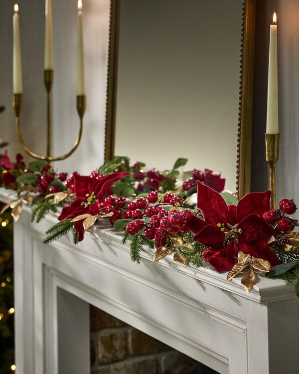 Dibor Poinsettia Heritage Garland - 150cm