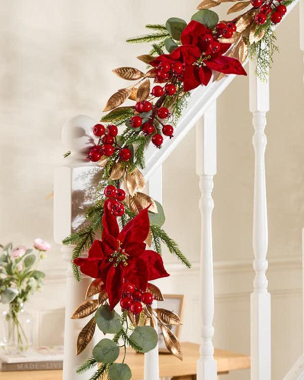 Dibor Poinsettia Heritage Garland - 150cm