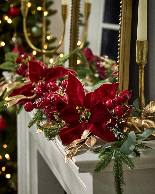 dibor Poinsettia Heritage Garland - 150cm