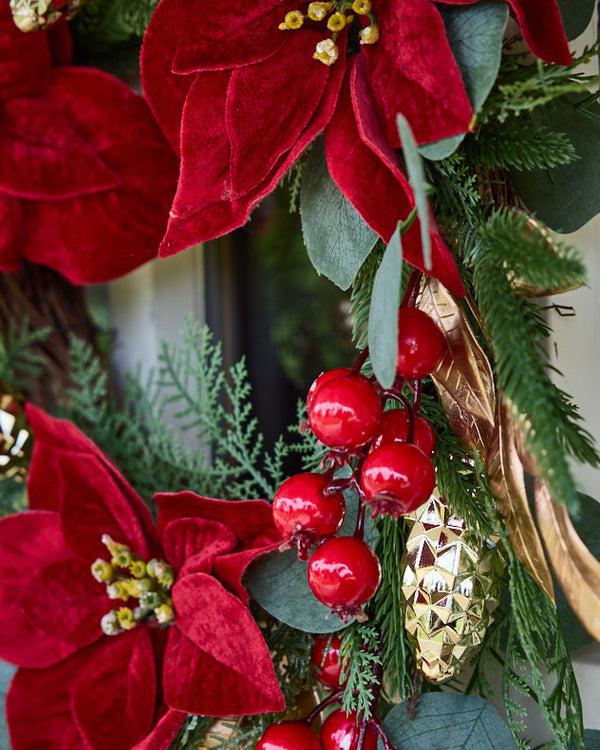 Dibor Poinsettia Heritage Wreath 55cm