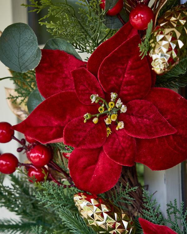 Dibor Poinsettia Heritage Wreath 55cm
