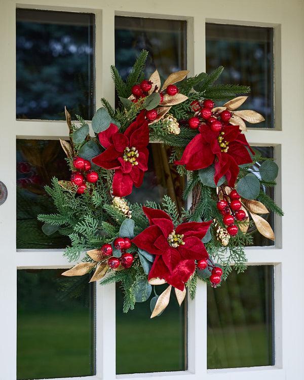 dibor Poinsettia Heritage Wreath 55cm