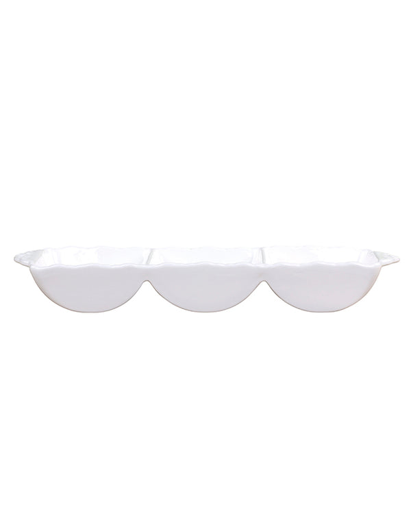 Dibor Portella White Triple Serving Tray