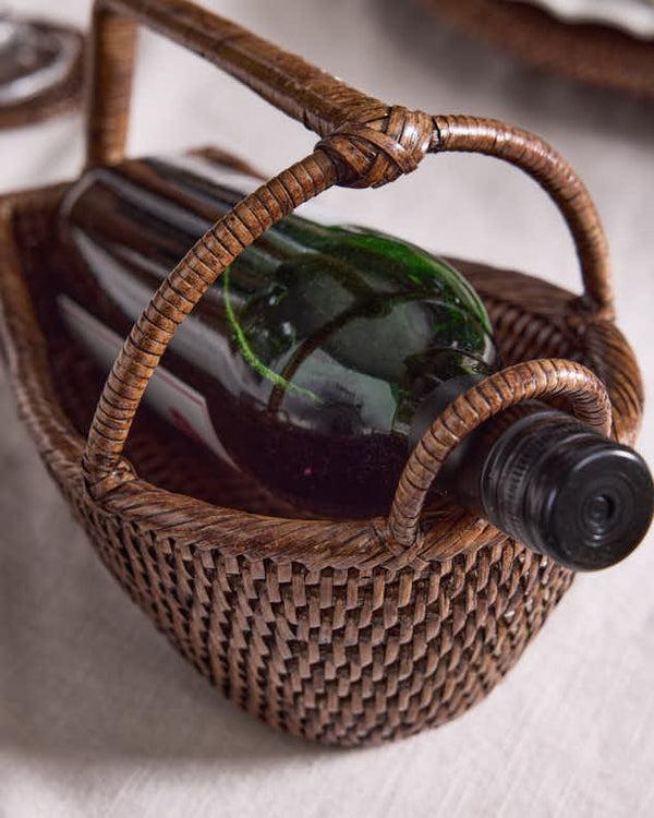 Dibor Premium Rattan Bottle Caddy