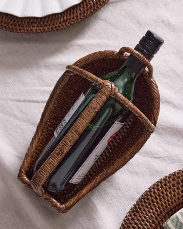 Dibor Premium Rattan Bottle Caddy