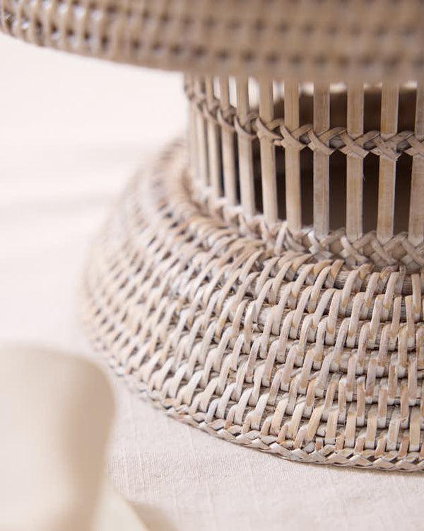 Dibor Premium White Rattan Display Stand