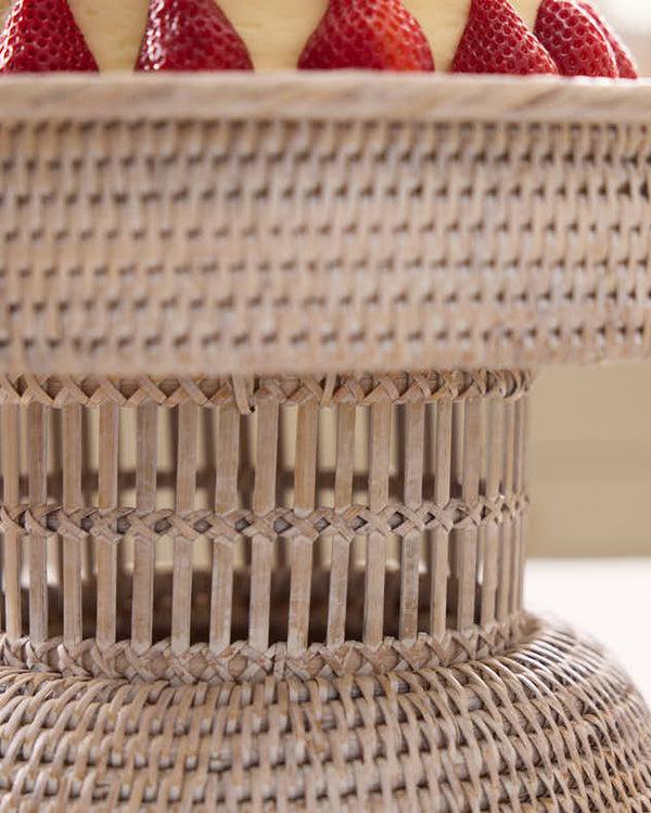 Dibor Premium White Rattan Display Stand