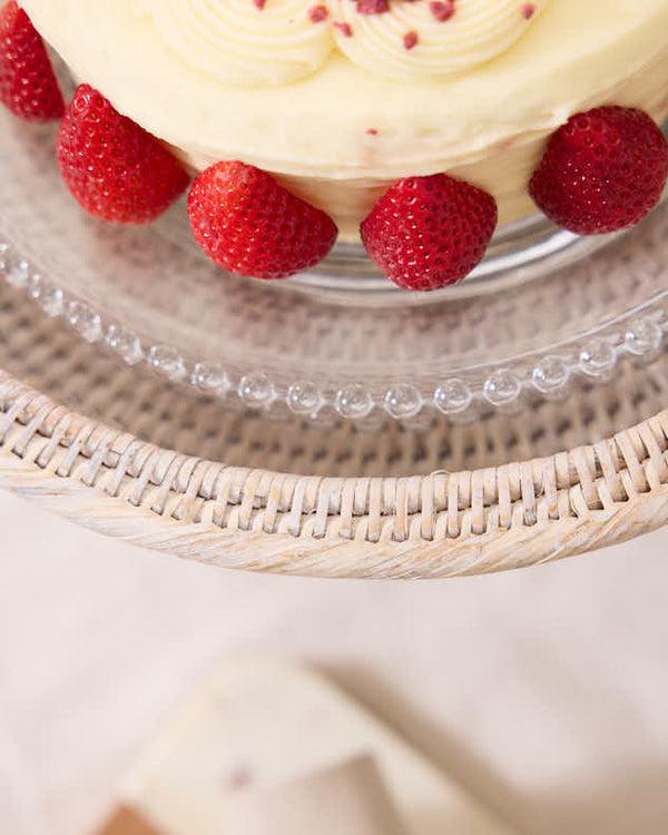 Dibor Premium White Rattan Display Stand