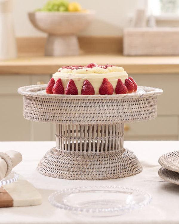 dibor Premium White Rattan Display Stand