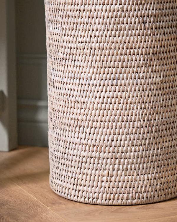 Dibor Premium White Rattan Umbrella Stand