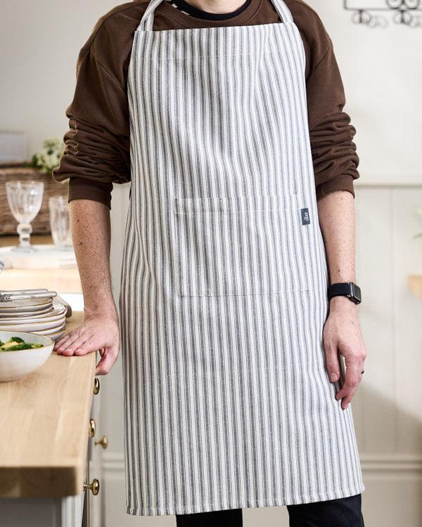 Dibor Pyreneés Grey Stripe Cotton Apron