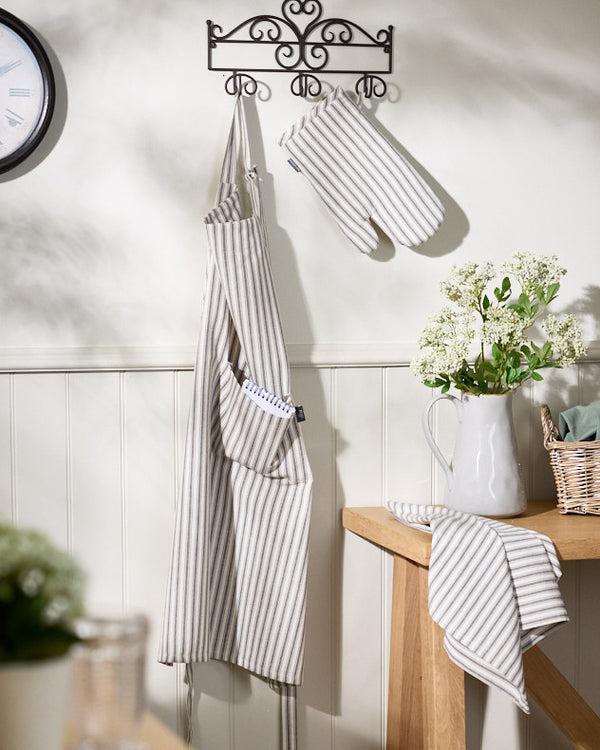 Dibor Pyreneés Grey Stripe Cotton Apron
