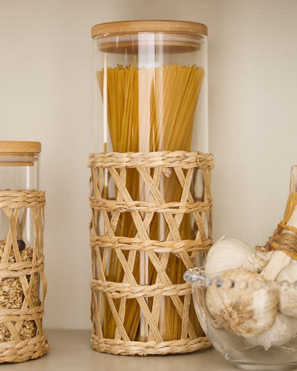 Dibor Raffia Finish Storage Jar