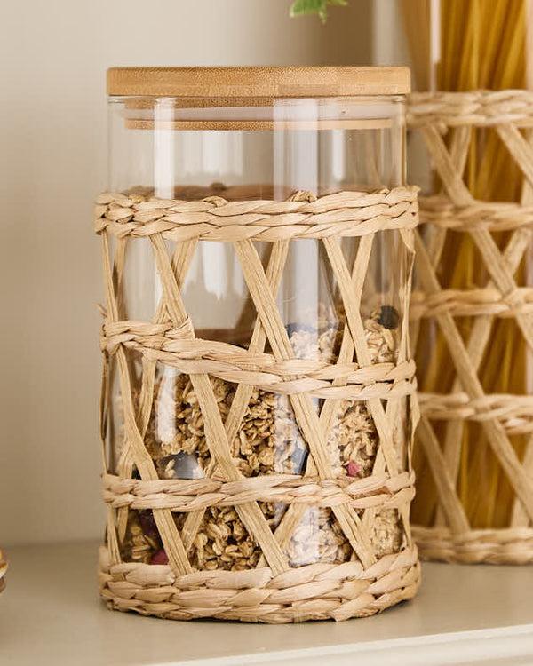 Dibor Raffia Finish Storage Jar