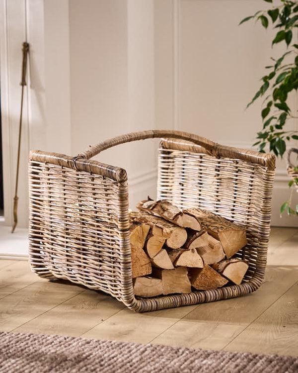 Dibor Rattan Log Cradle Basket