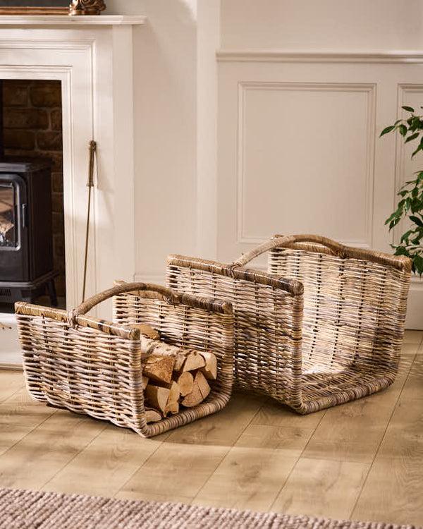 dibor Rattan Log Cradle Basket