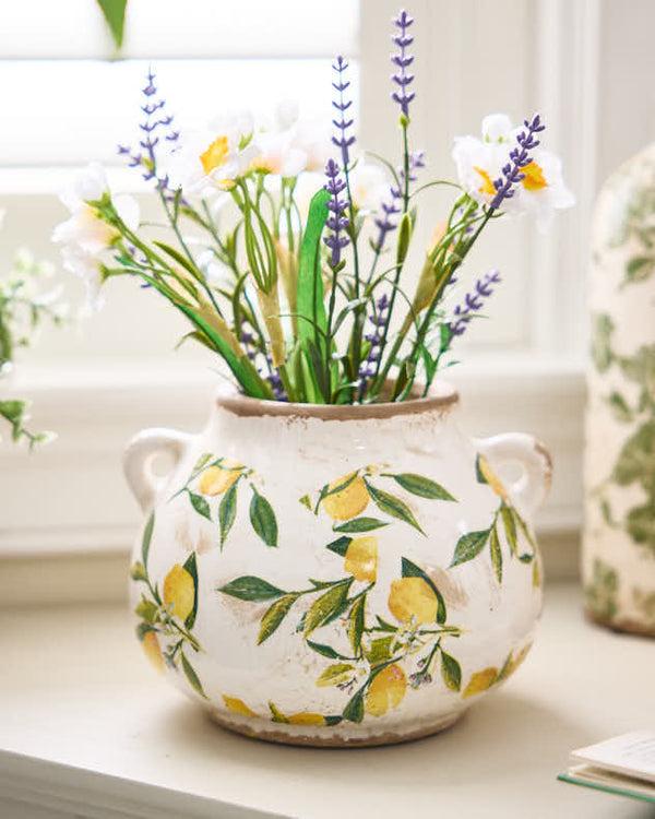 dibor Ravello Lemon Print Urn Planter