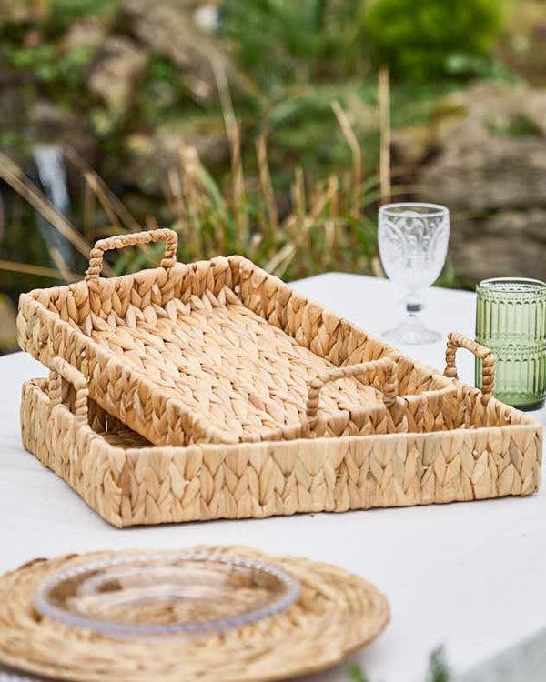 dibor Rectangular Water Hyacinth Tray