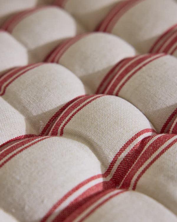 Dibor Red Stripe Quilted Bench Cushion