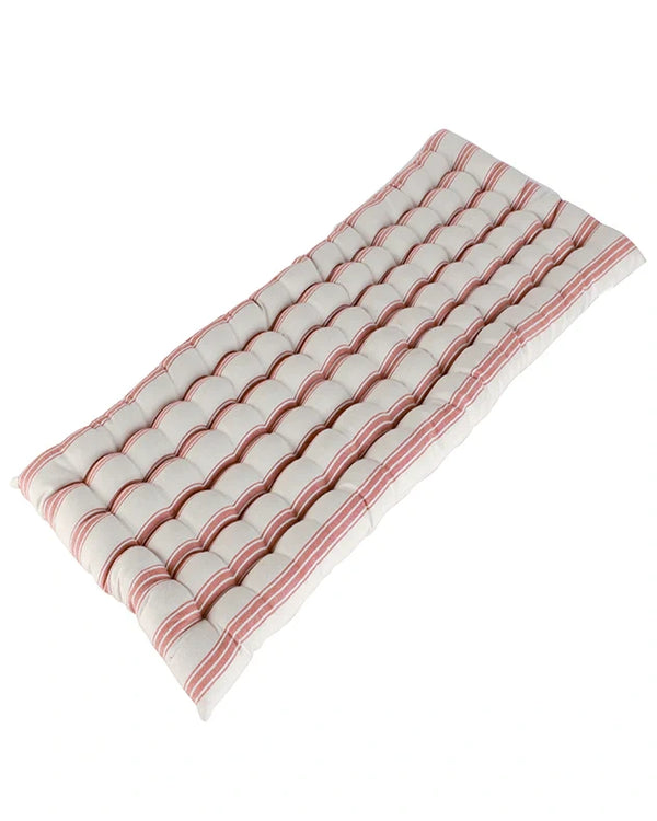 Dibor Red Stripe Quilted Garden Bench Cushion