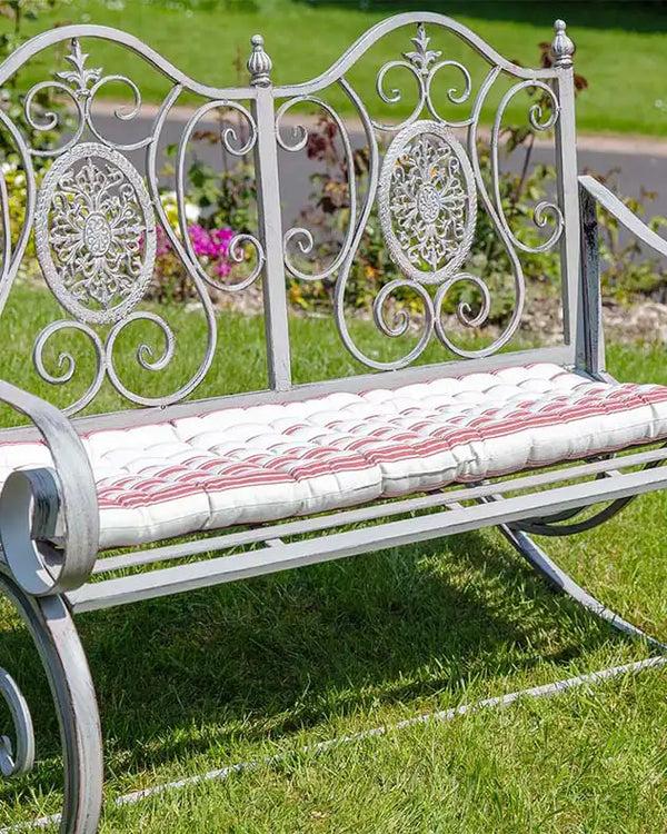 Dibor Red Stripe Quilted Garden Bench Cushion