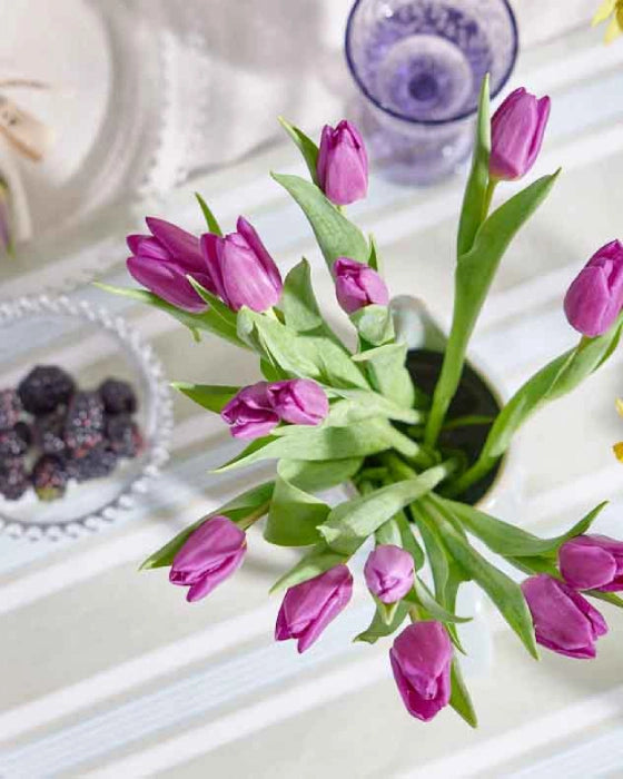 Dibor Ribbed Blue Pitcher Jug Vase