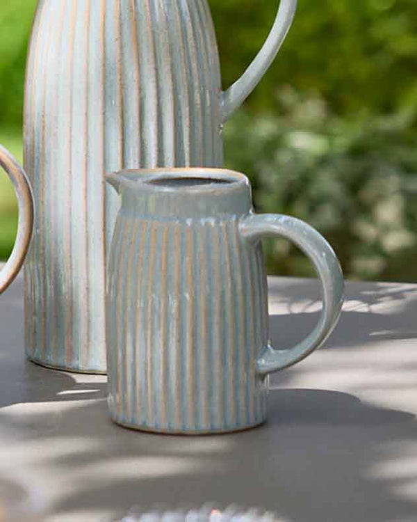 Dibor Ribbed Washed Blue Pitcher Jugs