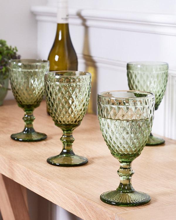 dibor Rococo Green Wine Goblet