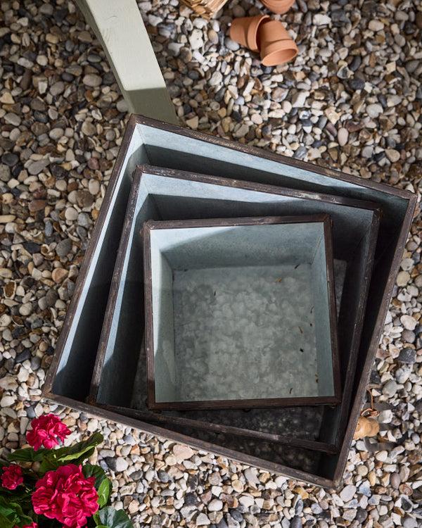 Dibor Roda Set Of 3 Vintage Planter Boxes