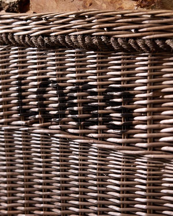 Dibor Rope Handled Log Basket With Wheels