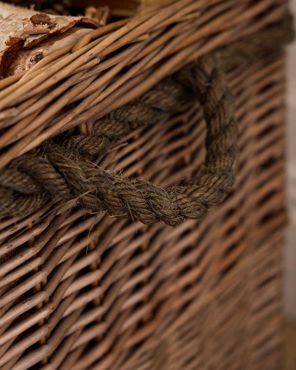 Dibor Rope Handled Log Basket With Wheels