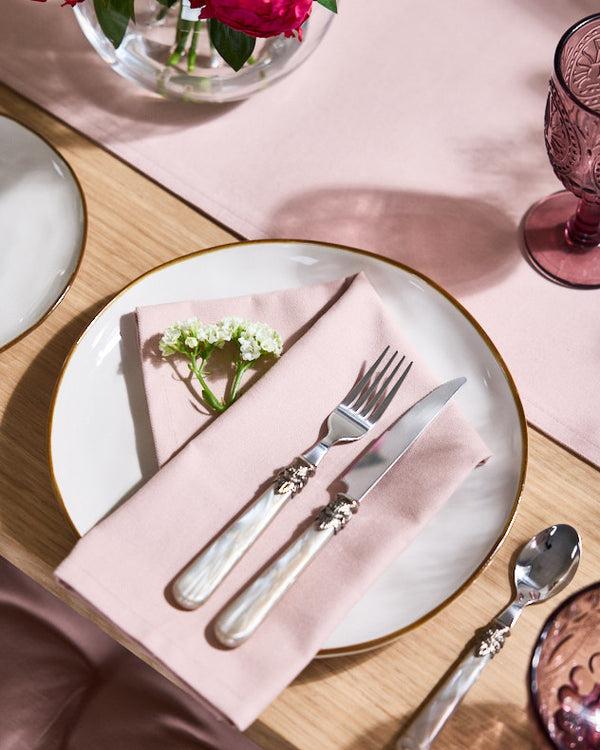 Dibor Rose Blush Cotton Table Runner