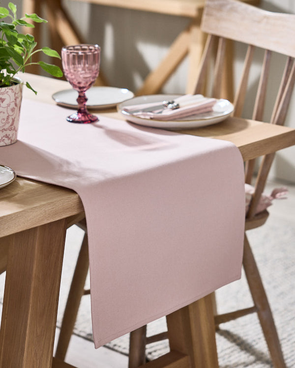 dibor Rose Blush Cotton Table Runner
