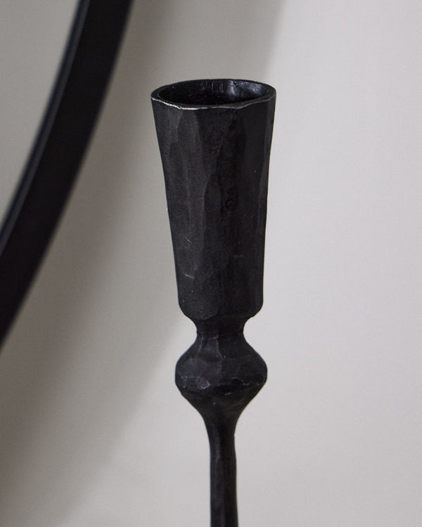 Dibor Round Marble Base Black Candle Holder