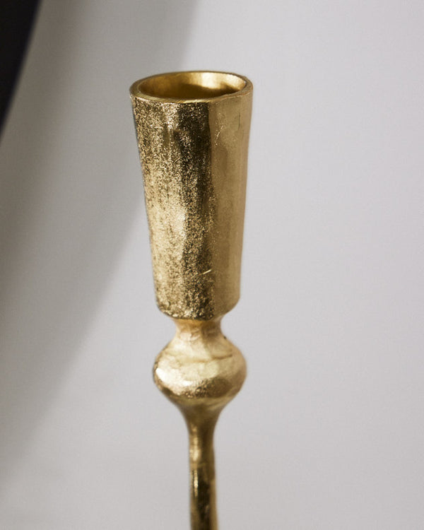 Dibor Round Marble Base Gold Candle Holder