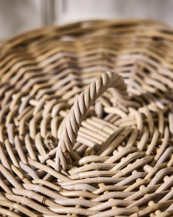Dibor Round Woven Basket With Lid