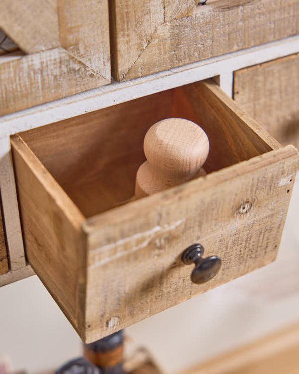 Dibor Rustic 3 Drawer Wall Cabinet With Hooks